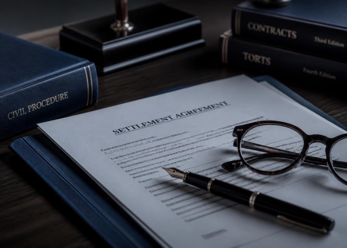 Documentos legales sobre la mesa del despacho